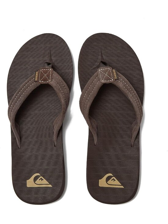 Men\'s Brown Suede Flip Flops Arch Support Athletic Sandals Thong Casual